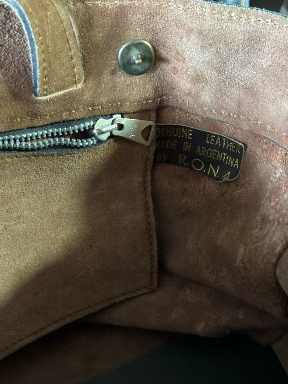 Men's Brown Suede Tote Bag